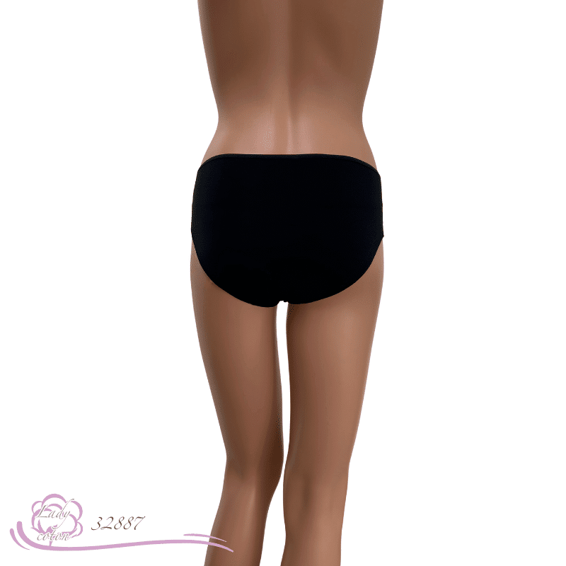L'élégante midi culotte Eucalyptus de marque AVET noir dos - Lady-coton