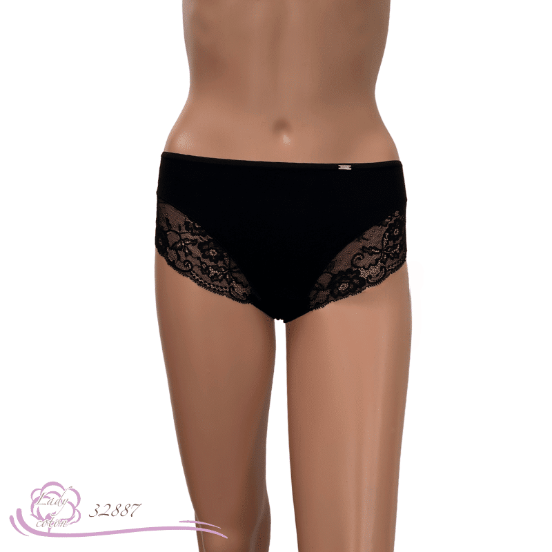 L'élégante midi culotte Eucalyptus de marque AVET noir face - Lady-coton