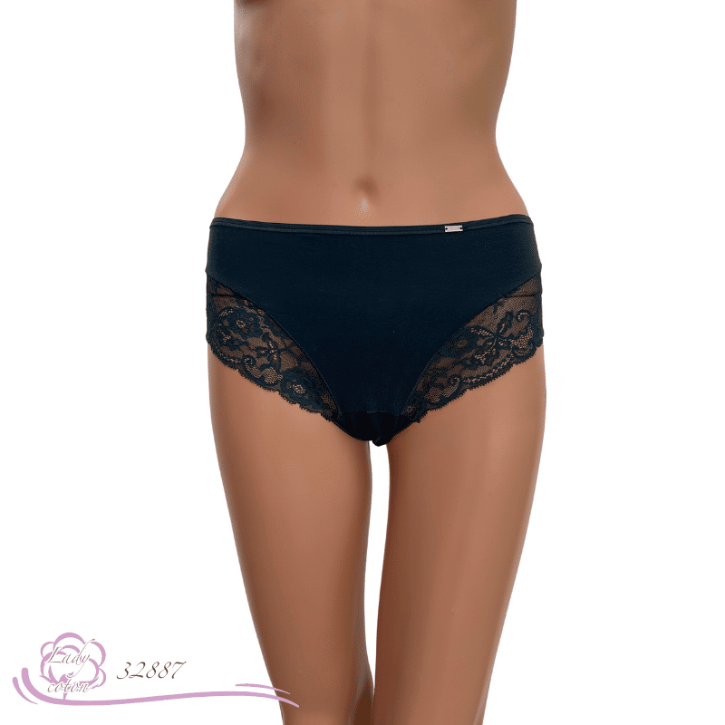 L'élégante midi culotte Eucalyptus de marque AVET bleu pétrole face - Lady-coton