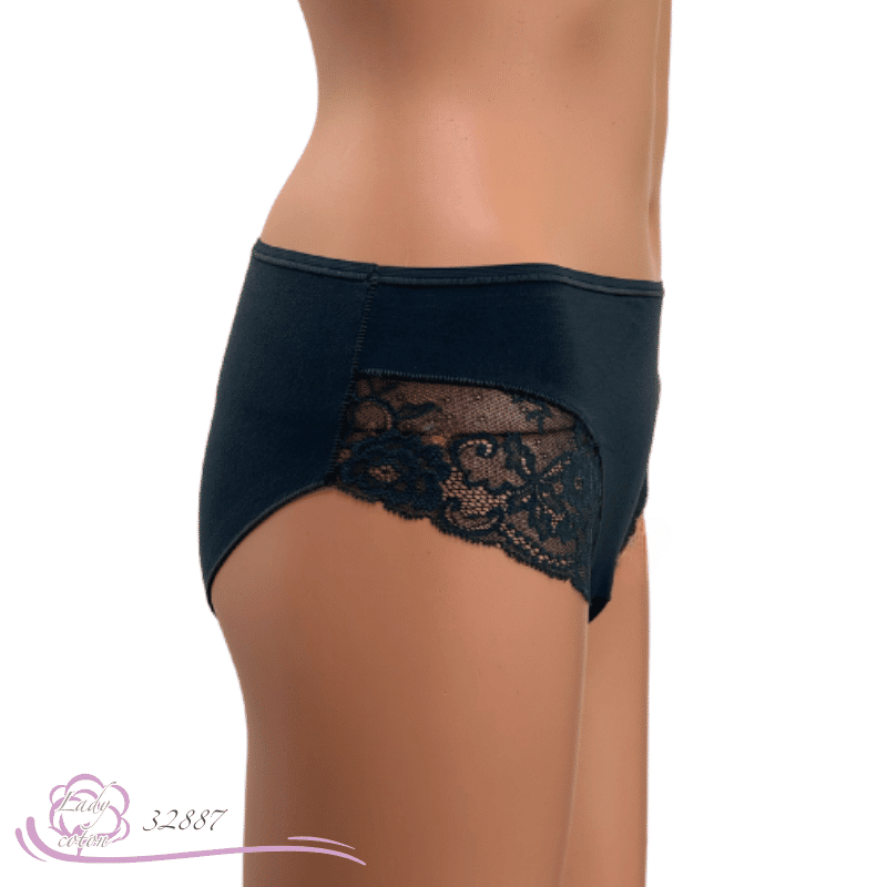 L'élégante midi culotte Eucalyptus de marque AVET bleu pétrole côté - Lady-coton