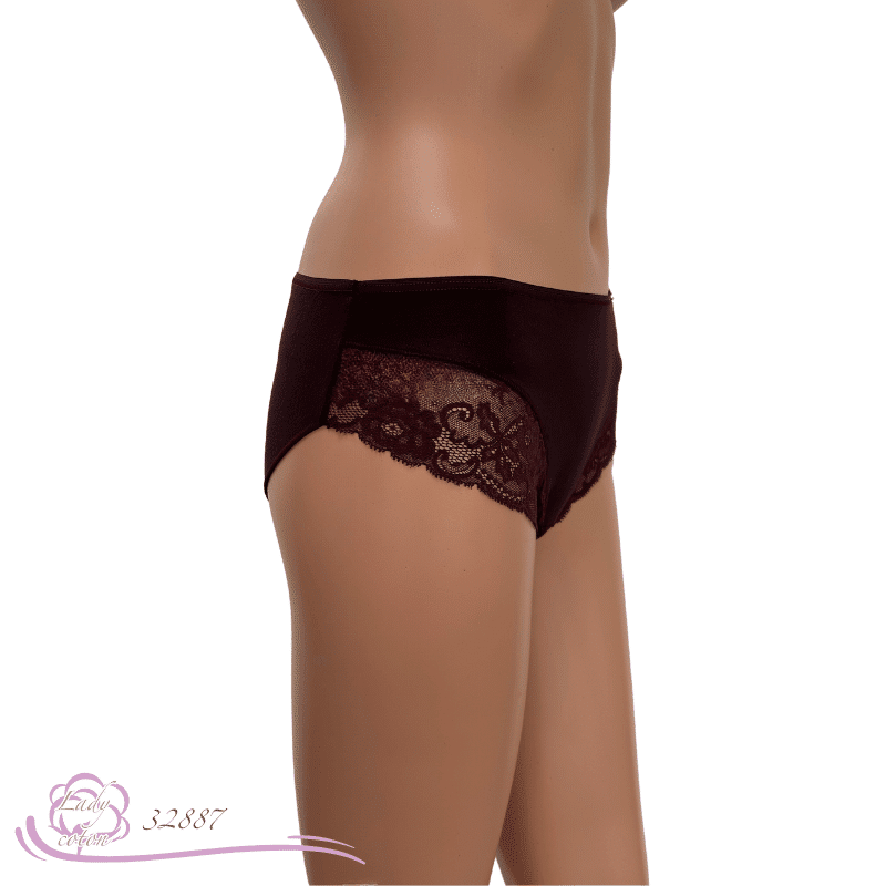 L'élégante midi culotte Eucalyptus de marque AVET violine côté - Lady-coton