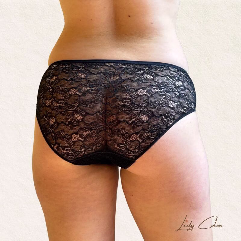 culotte pour femme en lycra couleur noire dentelle douce marque Avet