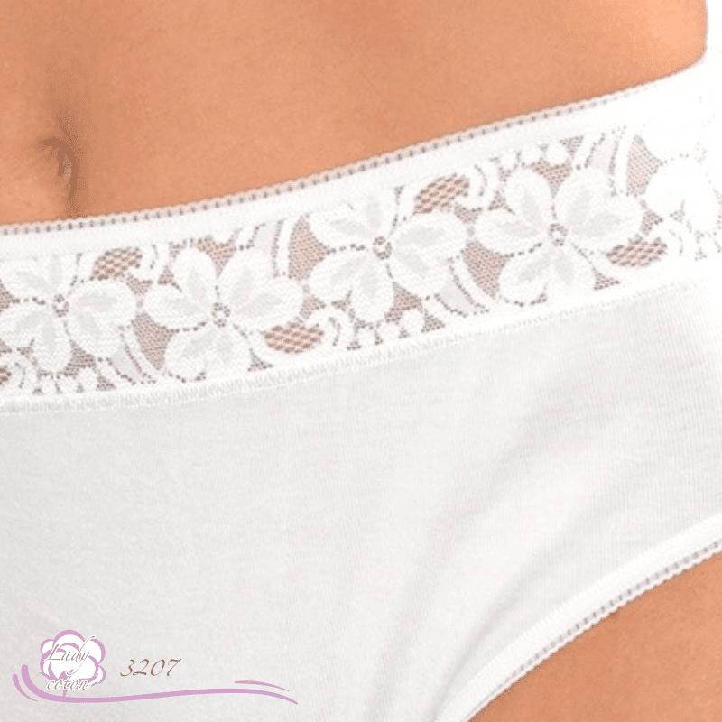 culotte La dentelle confort 100% coton blanc dentelle - Lady-coton