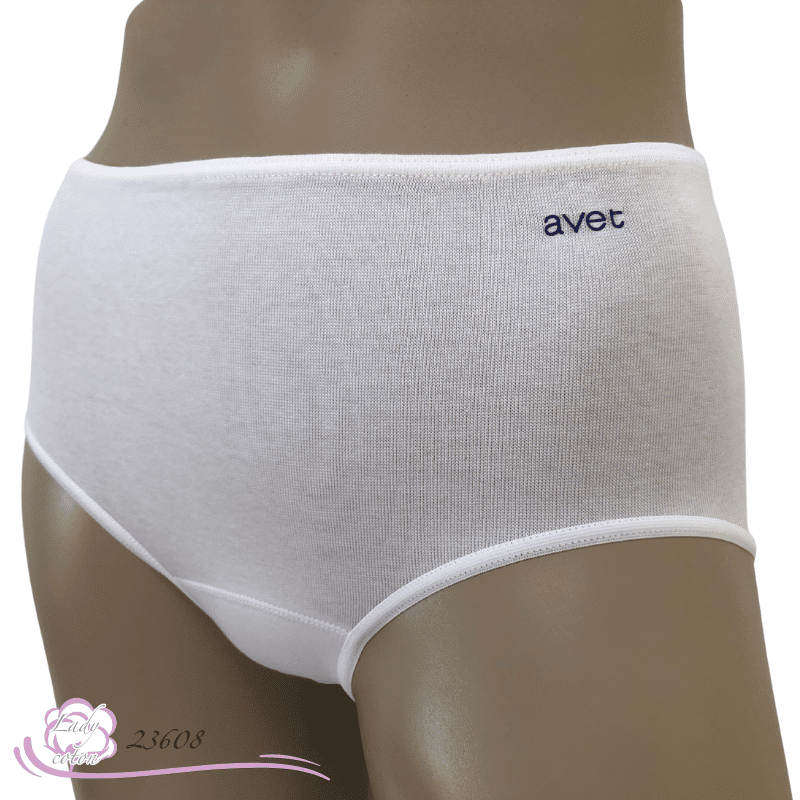 Culotte l'emboîtante midi coton blanc face logo - AVET - Lady-coton