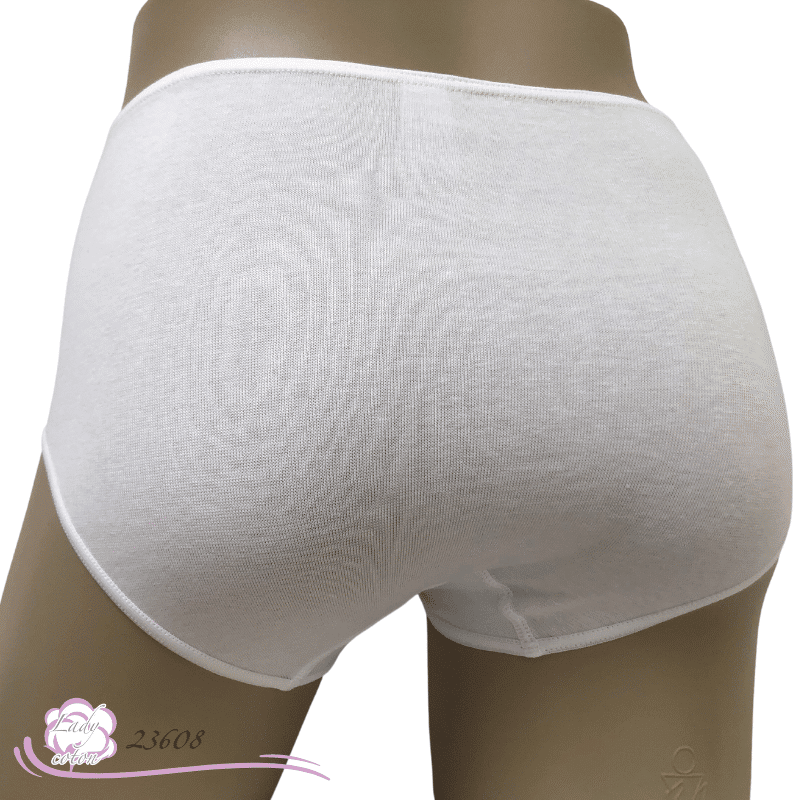 Culotte l'emboîtante midi coton blanc dos - AVET - Lady-coton