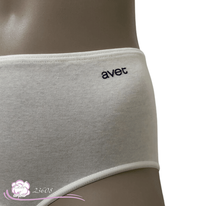 Culotte l'emboîtante midi coton ivoire logo - AVET - Lady-coton