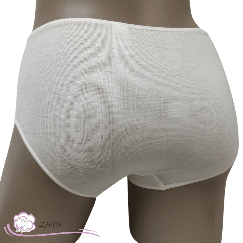 Culotte l'emboîtante midi coton ivoire dos - AVET - Lady-coton