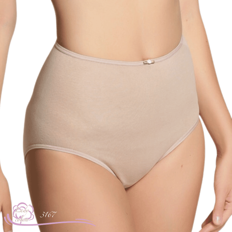 culotte fleur haute coton sable face - culotte AVET - Lady-coton