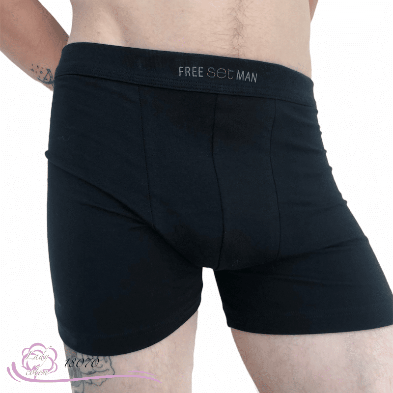 Boxer coton homme Freeman coton AVET noir face - Lady-coton