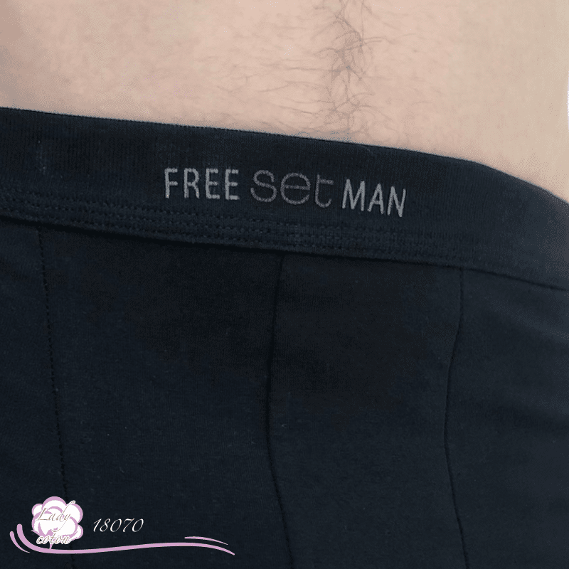 Boxer coton pour homme Freeman coton AVET noir logo - Lady-coton