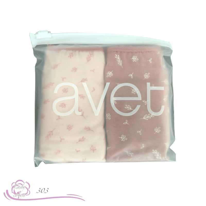 Culotte Duo coton floral pochette rose - Culotte AVET - Lady-coton