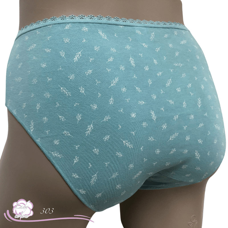 Culotte Duo coton floral vert foncé dos biais - Culotte AVET - Lady-coton