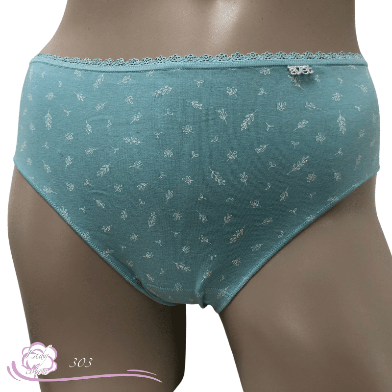 Culotte Duo coton floral vert foncé face - Culotte AVET - Lady-coton