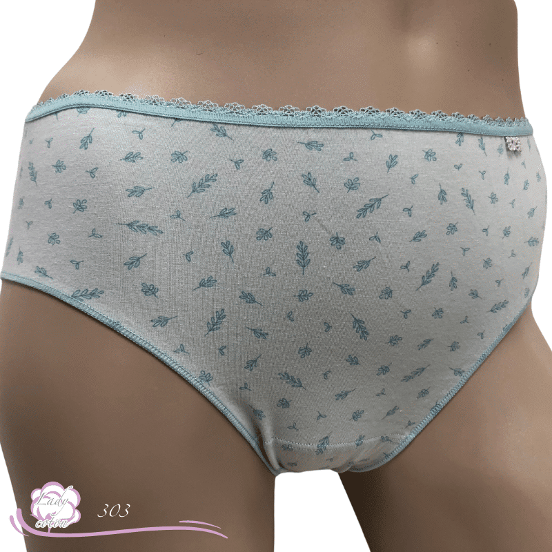Culotte Duo coton floral vert côté - Culotte AVET - Lady-coton