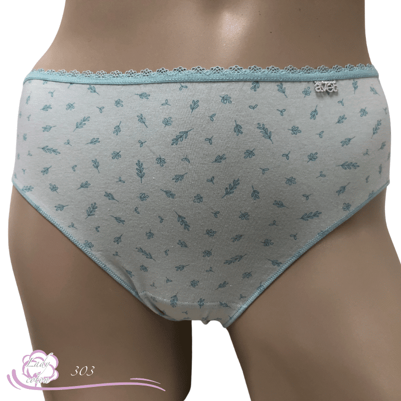 Culotte Duo coton floral vert face - Culotte AVET - Lady-coton