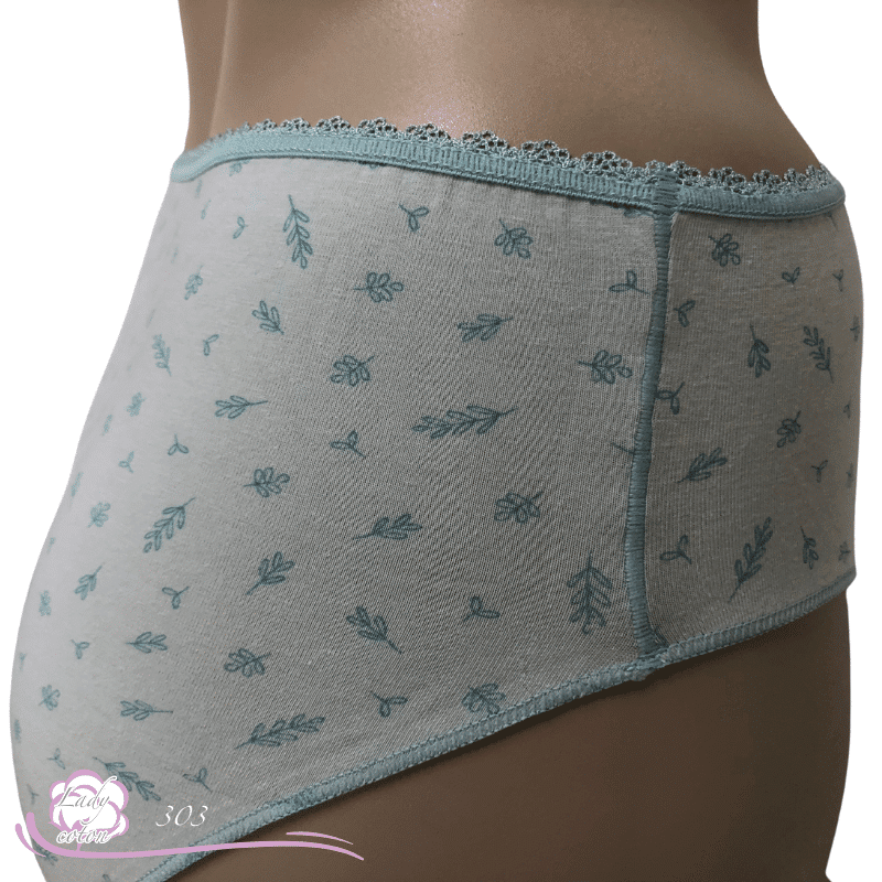 Culotte Duo coton floral vert côté - Culotte AVET - Lady-coton