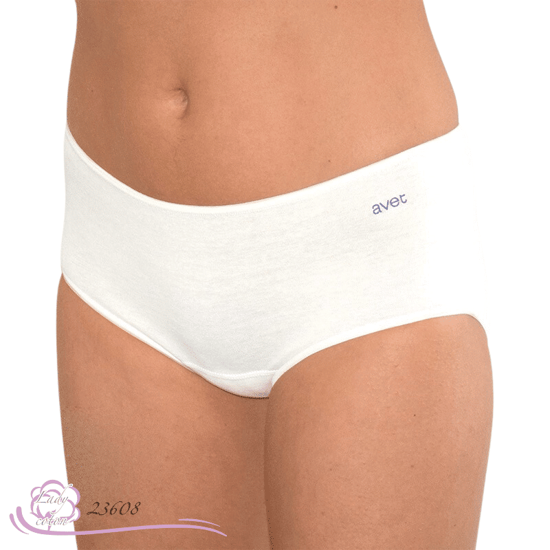Culotte l'emboîtante midi coton blanc face - AVET - Lady-coton