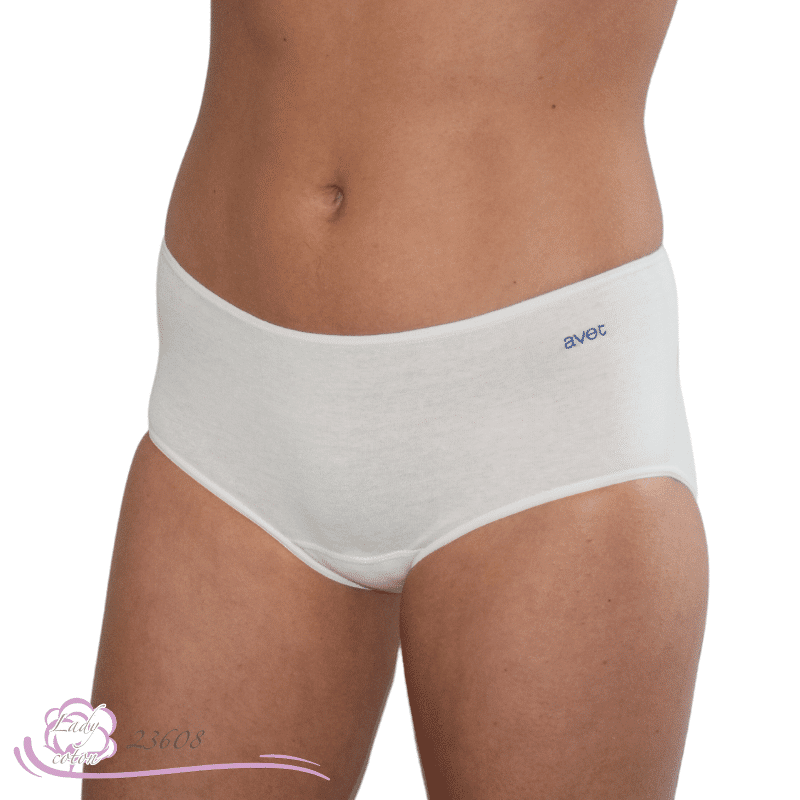 Culotte l'emboîtante midi coton ivoire face - AVET - Lady-coton