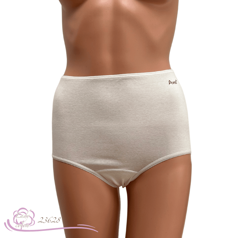 Culotte l'emboîtante haute coton ivoire face - AVET - Lady-coton