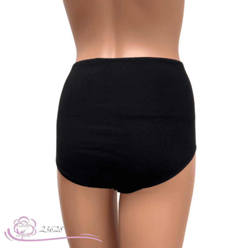 Culotte l'emboîtante haute coton noir dos - AVET - Lady-coton