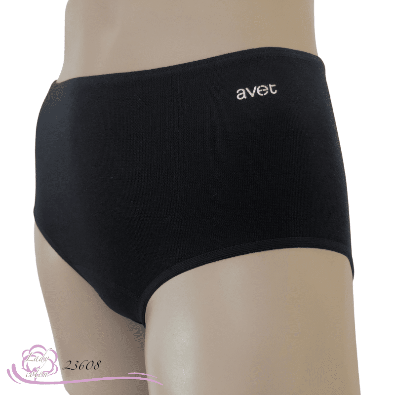Culotte l'emboîtante midi coton noir logo - AVET - Lady-coton