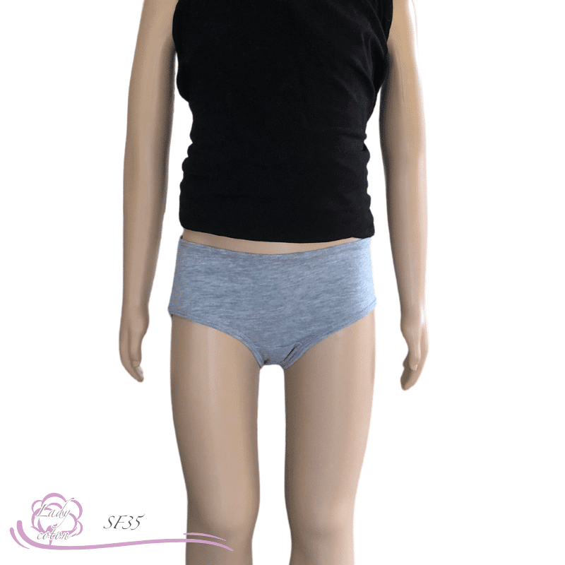 Slip 100% coton pour enfant gris face Gami - Lady-coton
