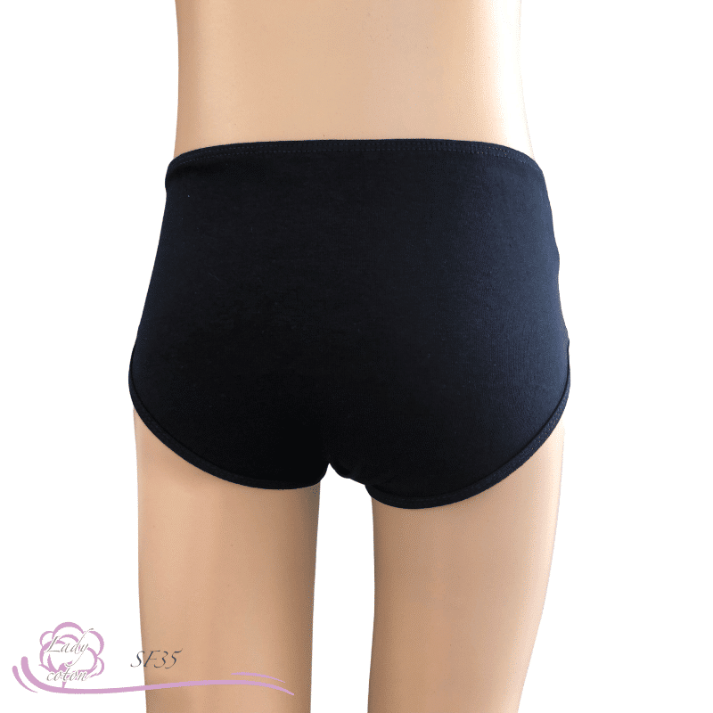 Slip 100% coton pour enfant noir dos Gami - Lady-coton