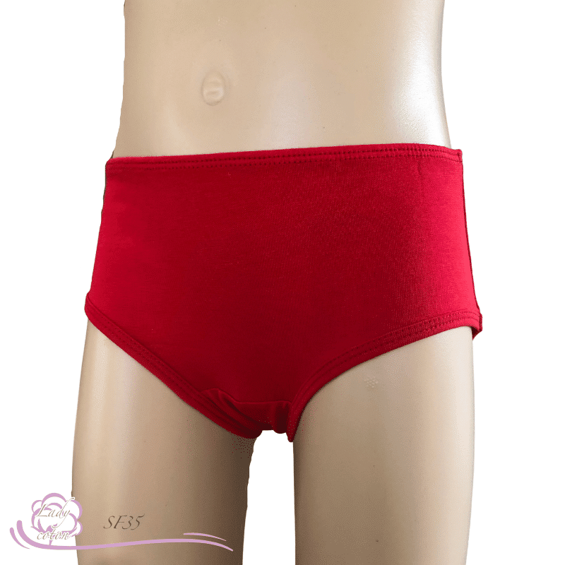 Slip 100% coton pour enfant rouge face Gami - Lady-coton