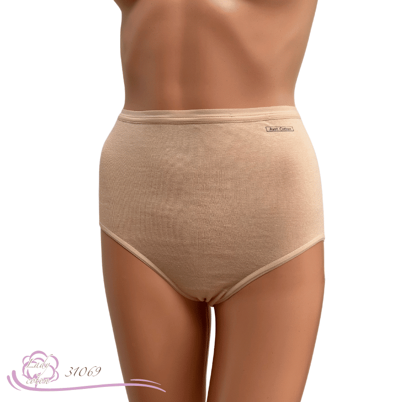 Sportive haute culotte Coton beige face - culotte AVET - Lady-coton
