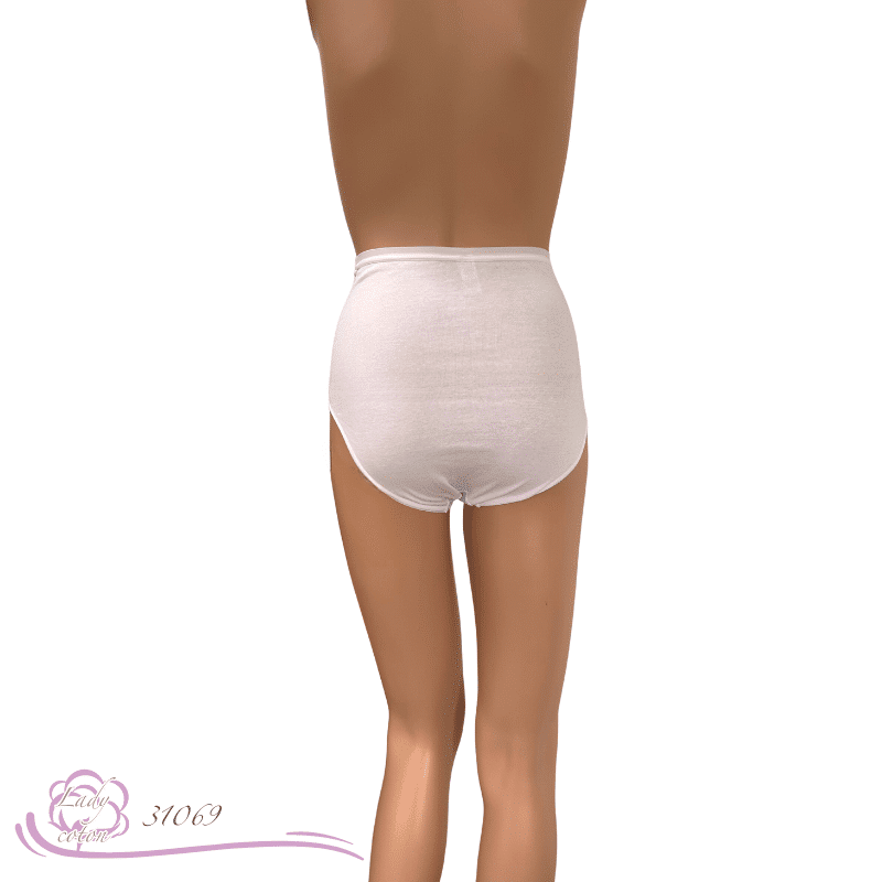 Sportive haute culotte Coton blanc dos - culotte AVET - Lady-coton