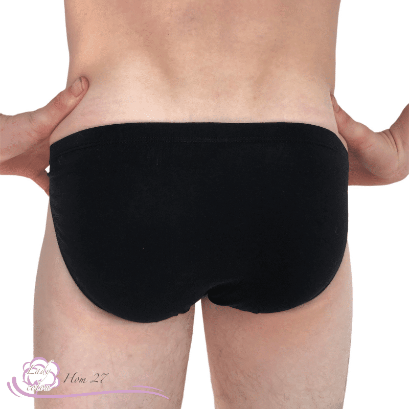 Slip en coton homme de marque HOM noir dos - Lady-coton