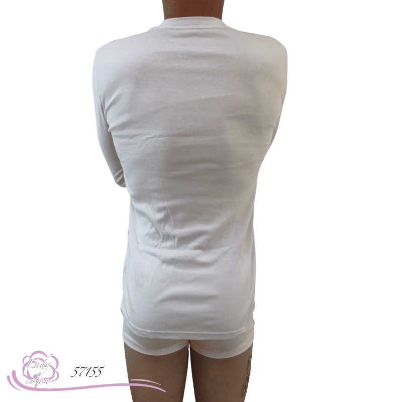 tee-shirt manches longues 100% coton homme AVET SET blanc dos - Lady-coton