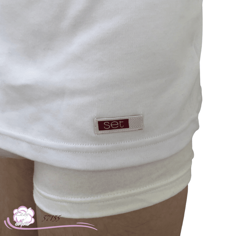 tee-shirt COTON homme manches longues AVET SET blanc logo - Lady-coton