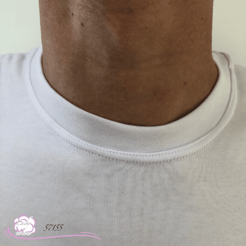 tee-shirt coton pour homme manches longues AVET SET blanc col - Lady-coton