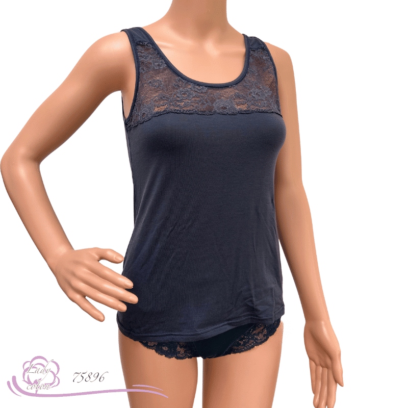 Top eucalyptus AVET bleu nuit face - lady-coton, Tencel