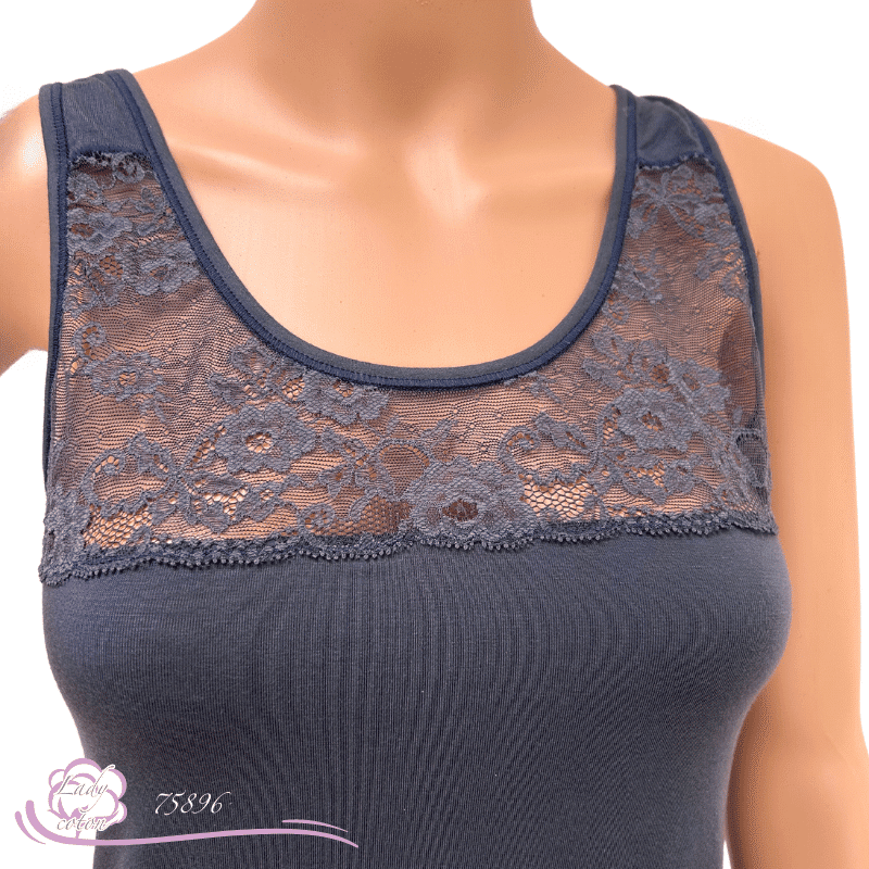 Top eucalyptus AVET bleu nuit décolleté - lady-coton, Tencel