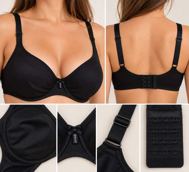 Soutien-gorge avec armatures bon maintien de marque Avet Noir