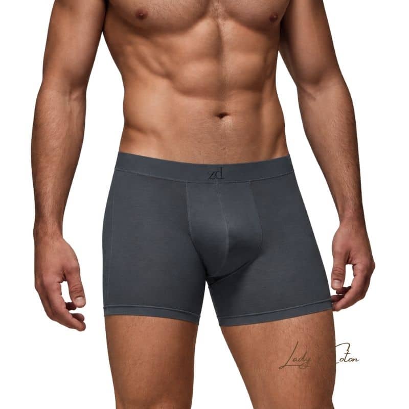 Détails des coutures plates d'un boxer homme ZD en coton bio