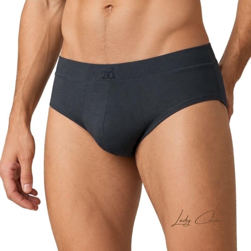Slip homme gris en coton bio GOTS ZD Zéro-Defects, vue de face